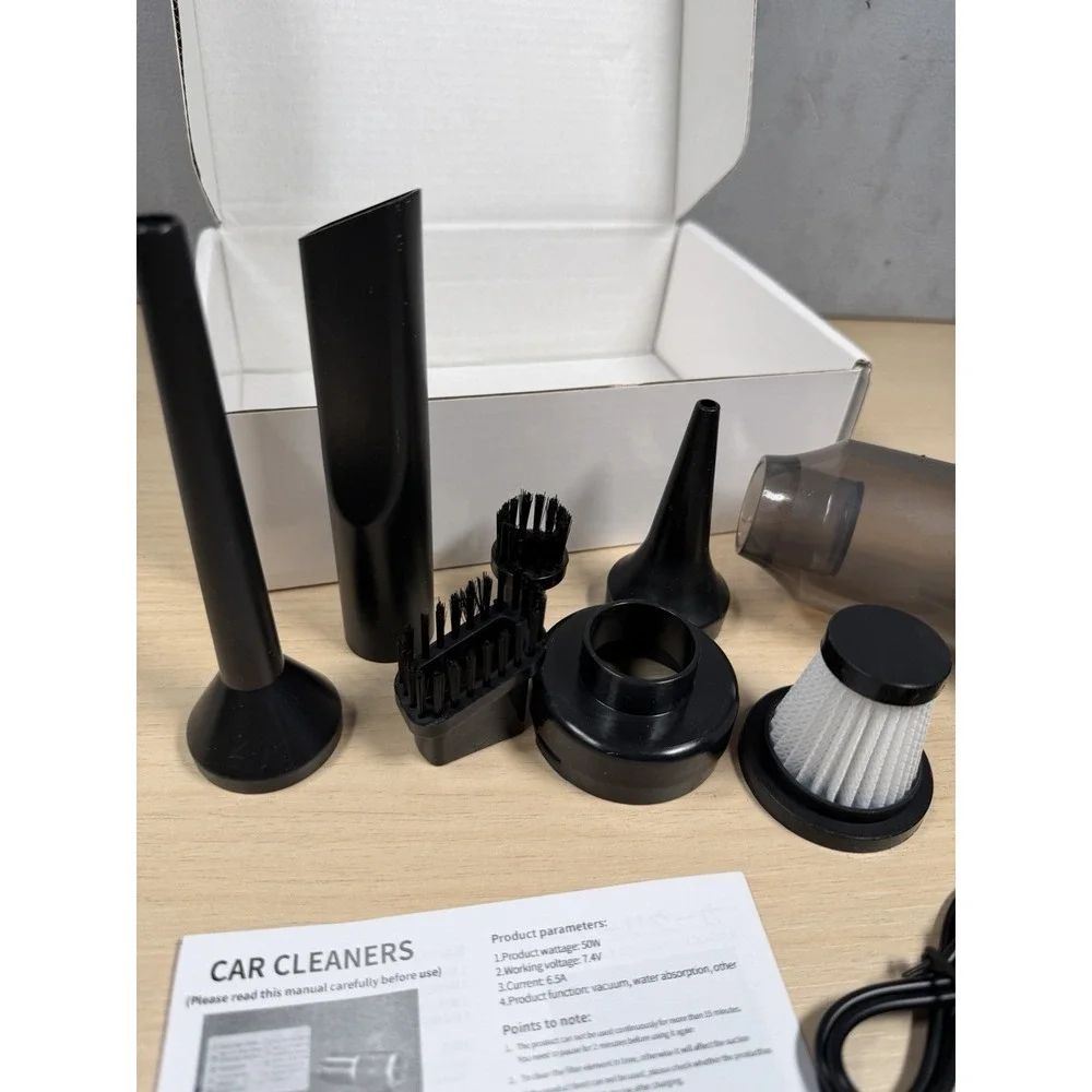 Wireless Car Vacuum Cleaner In Case, Portable Wet Dry, Handheld Black & Gold